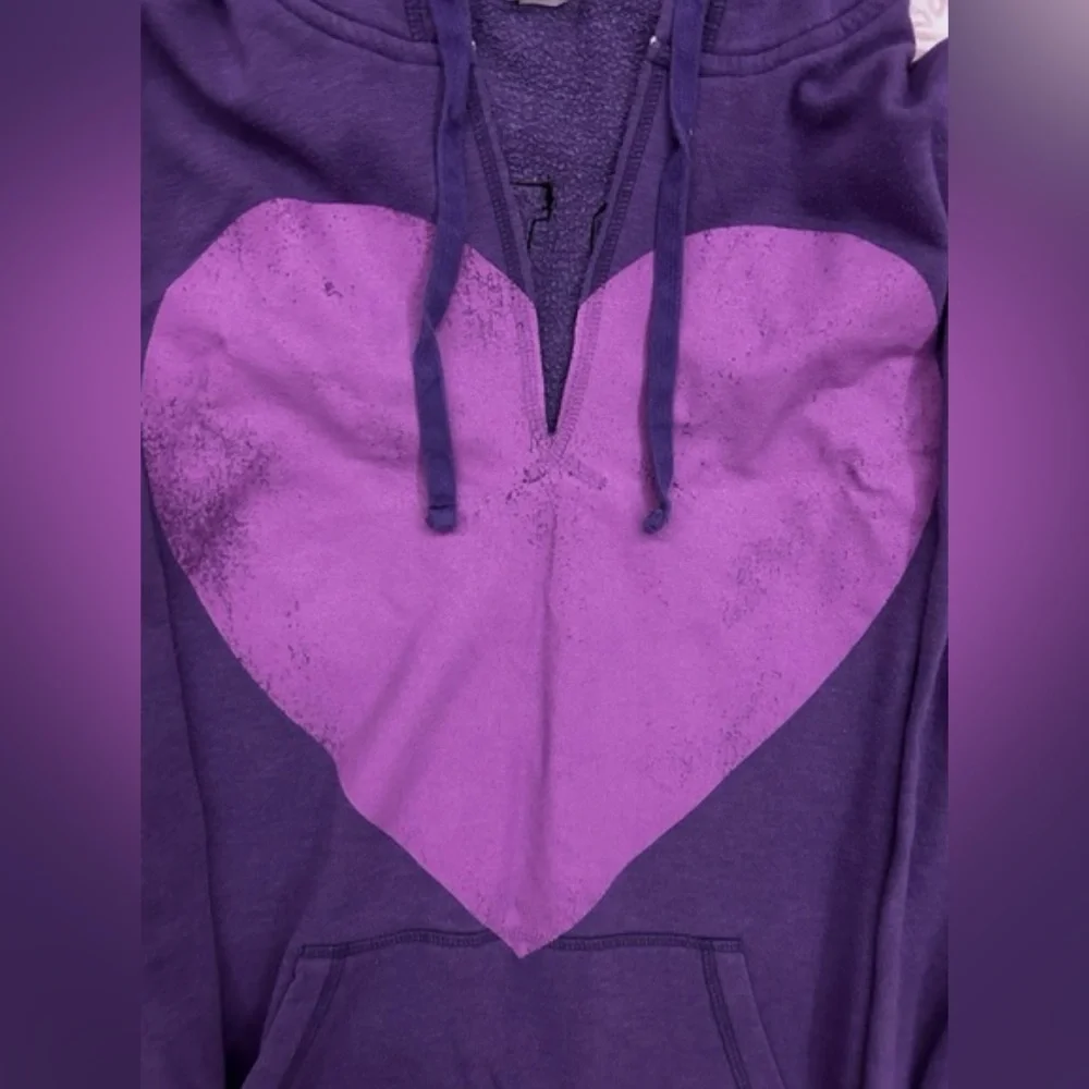 Purple PINK hoodie with heart & rainbow PINK logo - Picture 3 of 10